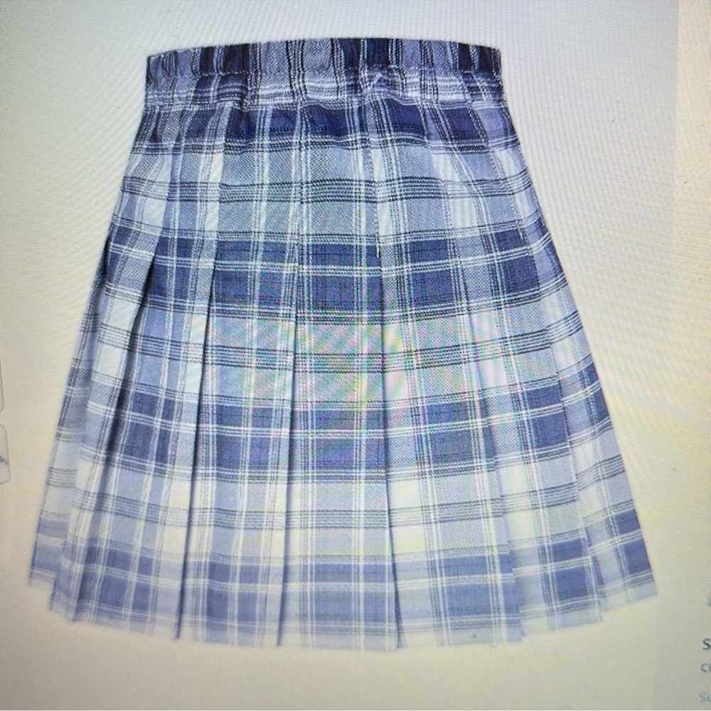Bundle of 2 Fully lined pink and blue plaid pleated mini skorts - Picture 2 of 6